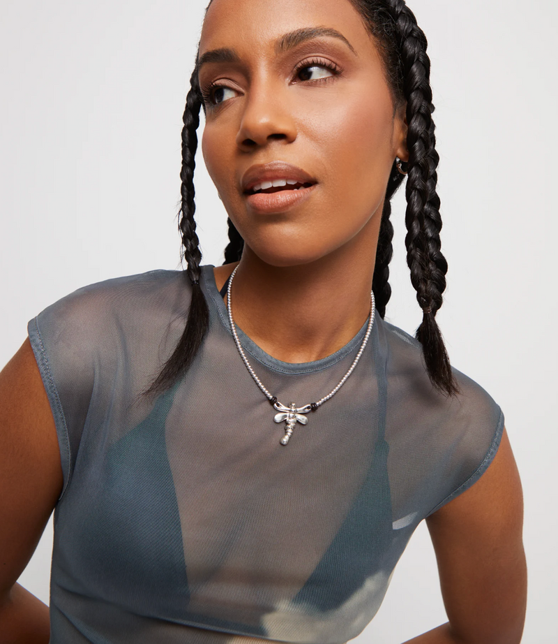 Silver Dragonfly Necklace