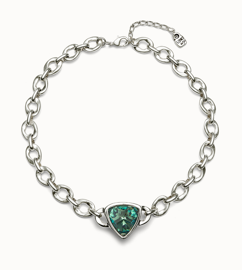 Green Crystal Link Necklace