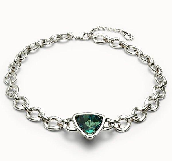 Green Crystal Link Necklace