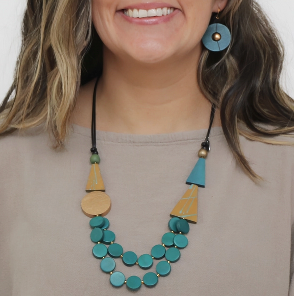 Teal Scarlett Multi-Strand Necklace