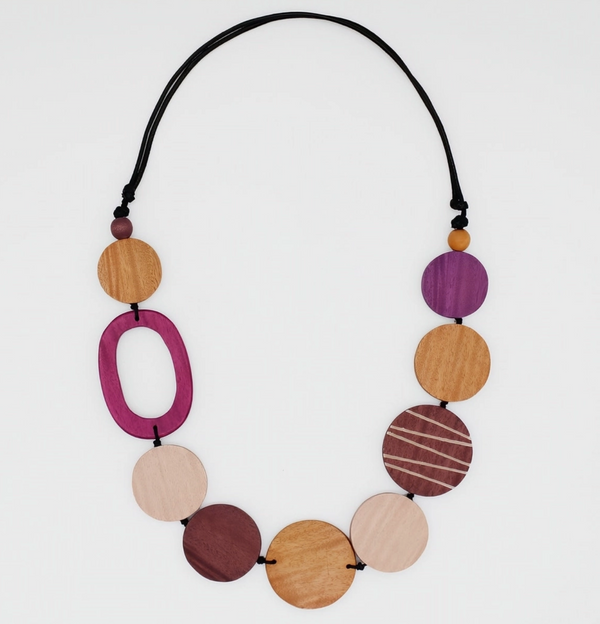 Parker Spice Round Bead Wood Necklace