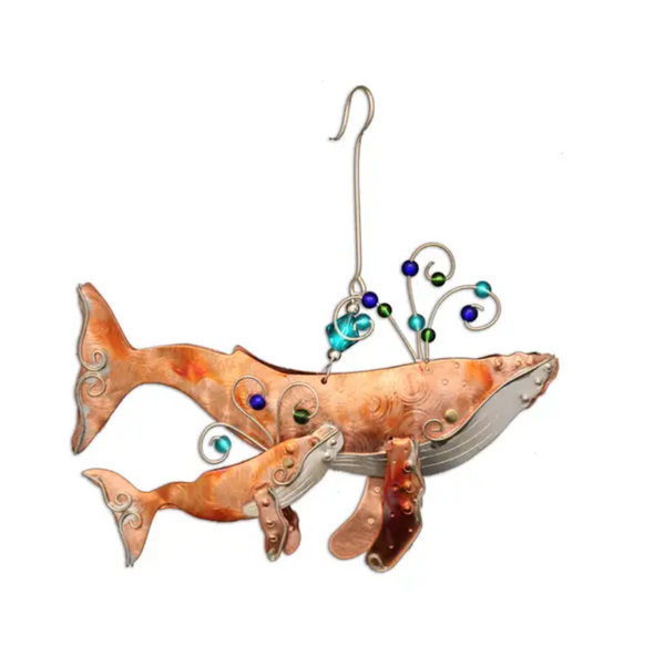 Momma & Baby Humpback Metal Ornament