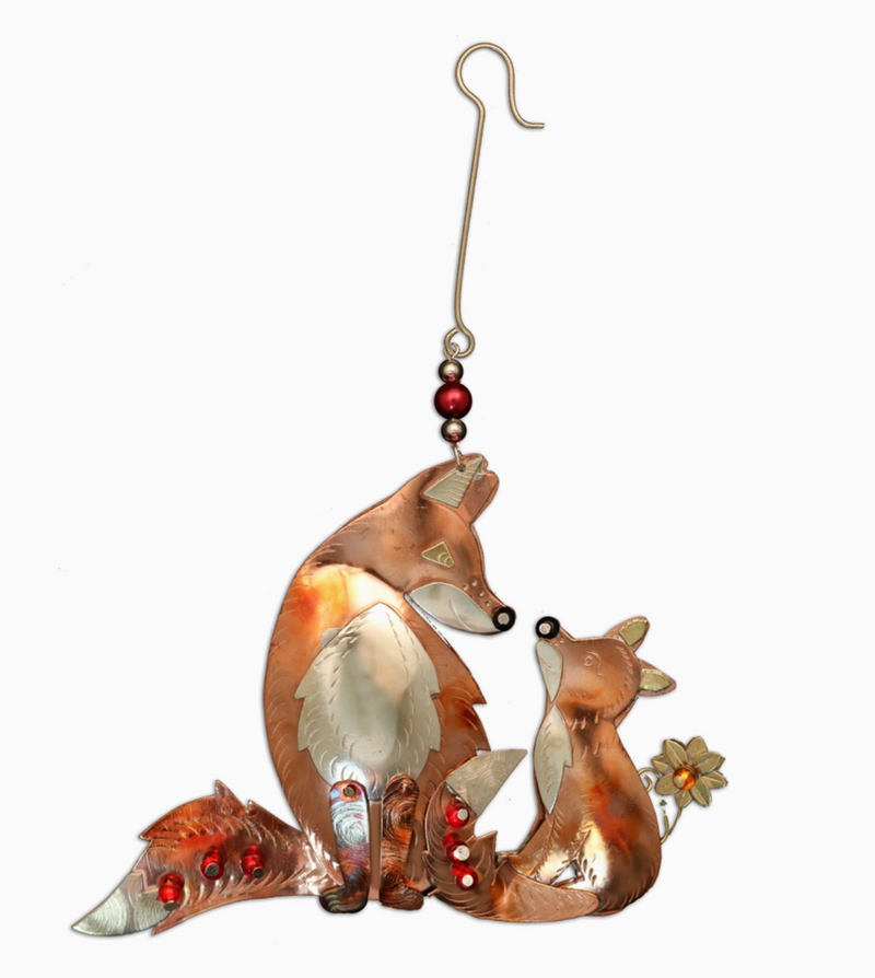 Vixen & Kit Metal Ornament