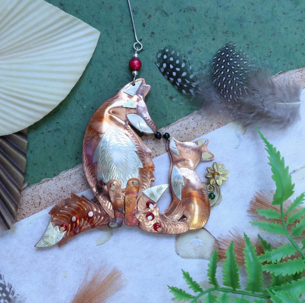 Vixen & Kit Metal Ornament