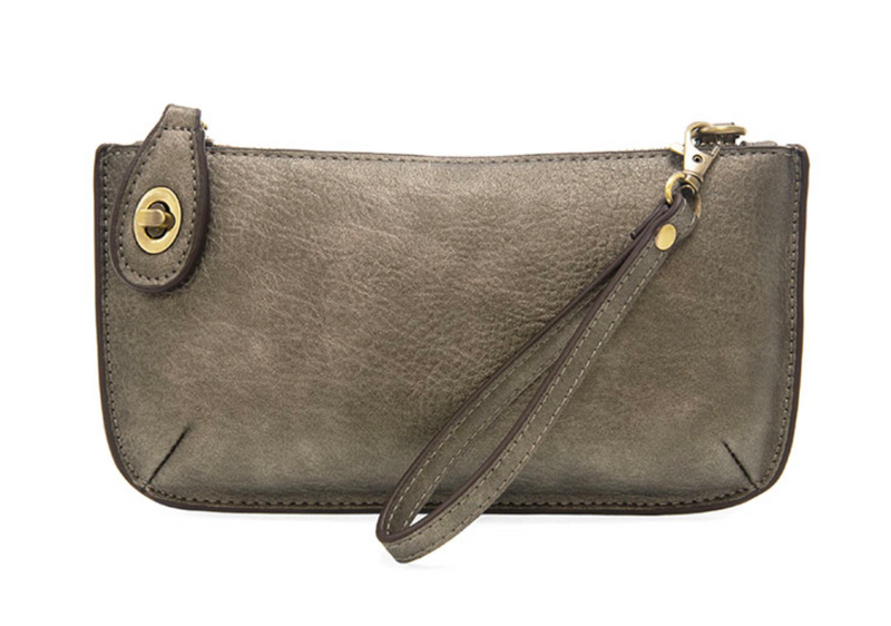 Dark Chrome Crossbody Wristlet Clutch