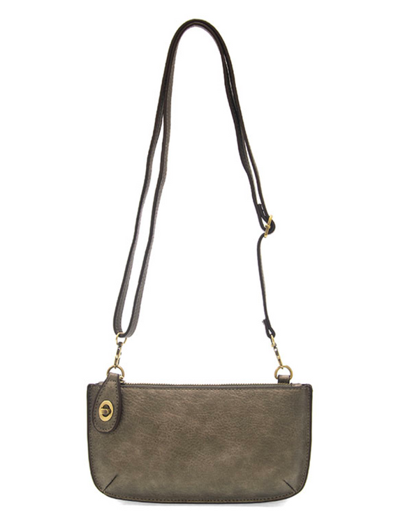 Dark Chrome Crossbody Wristlet Clutch