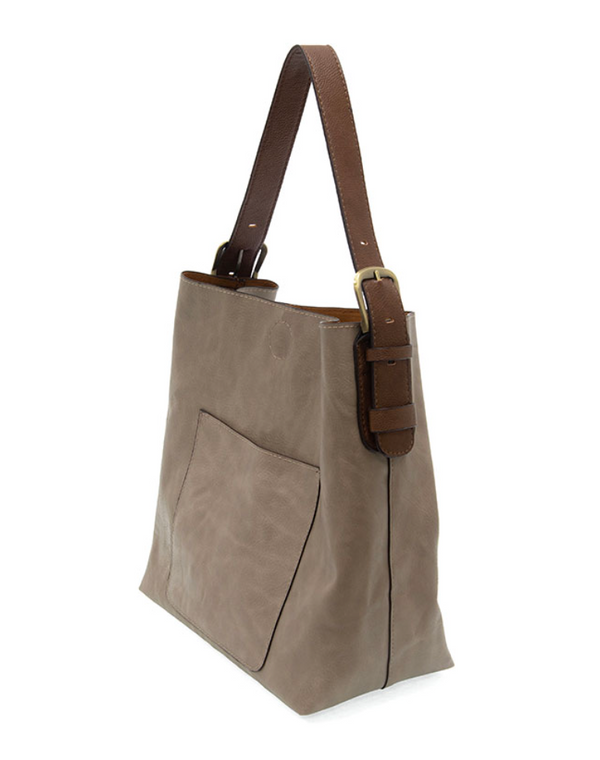 Heathered Grey 2pc Hobo Handbag