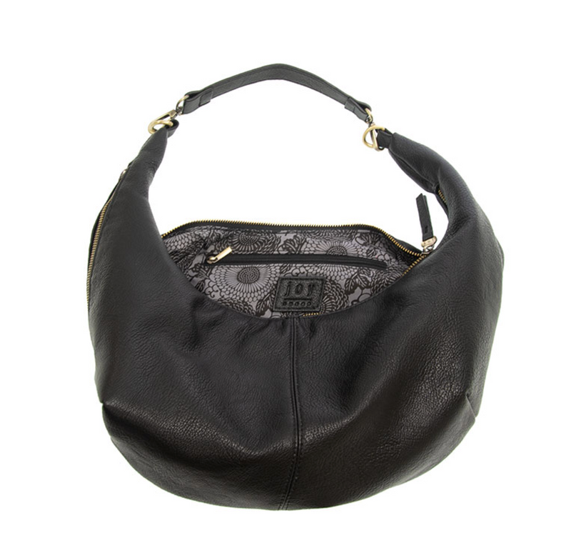 Black Slouchy Crescent Shoulder Crossbody Bag