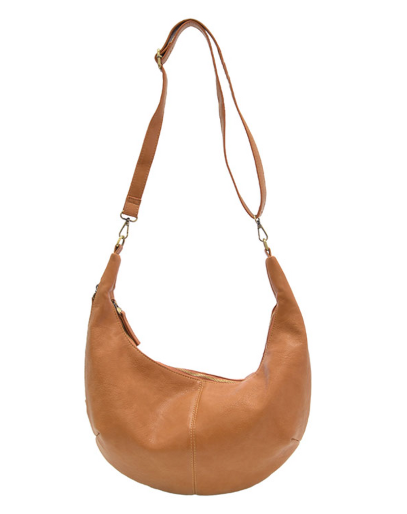 Golden Slouchy Crescent Shoulder Crossbody Bag