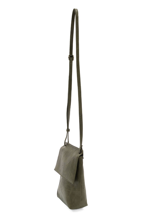 Olive Front Flap Crossbody Bag