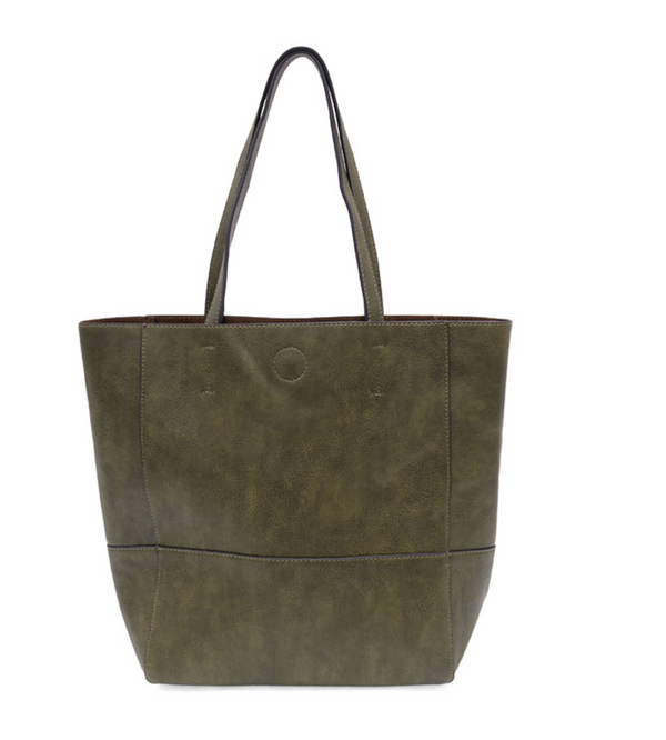 Olive Raw Edge Tote