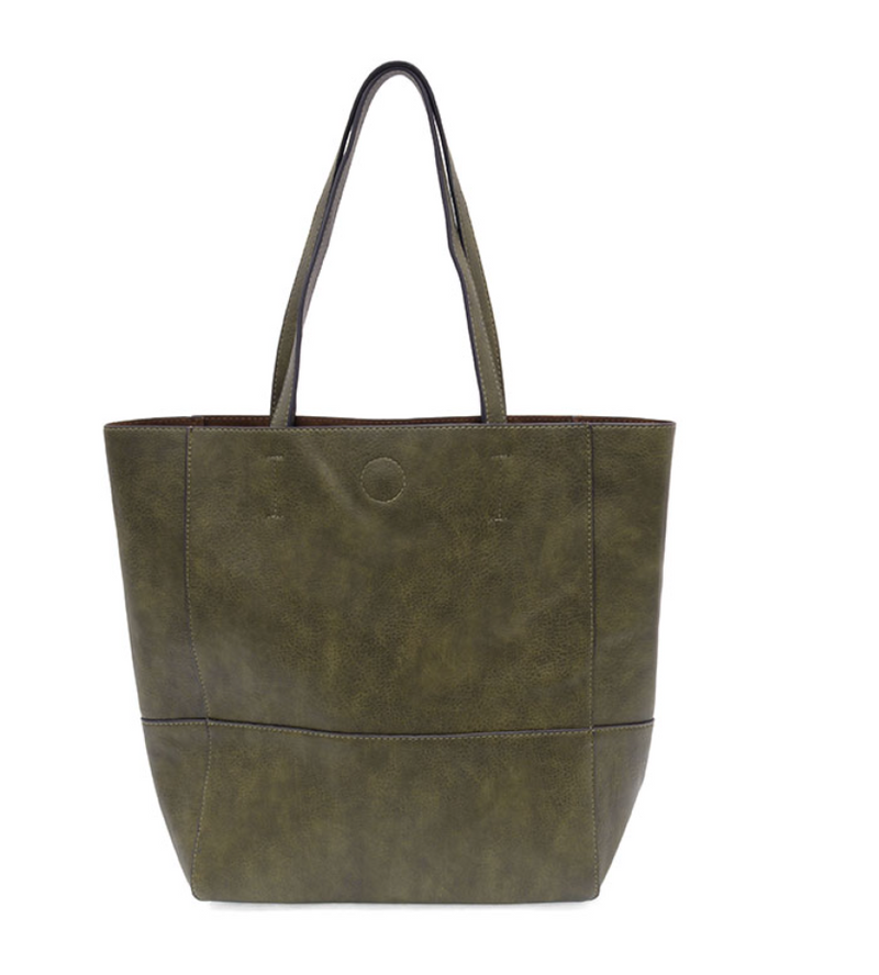 Olive Raw Edge Tote