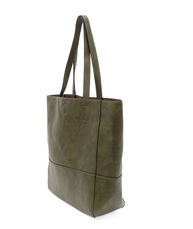 Olive Raw Edge Tote