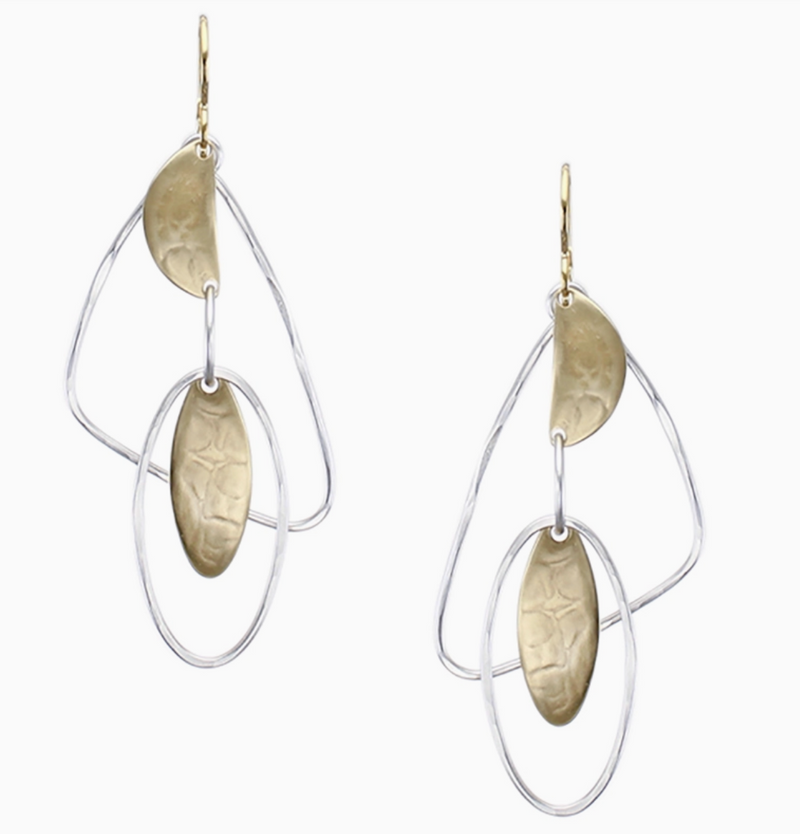 Oval and Semi-Circles Earring