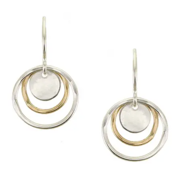Mini Disc & Layered Rings Earring