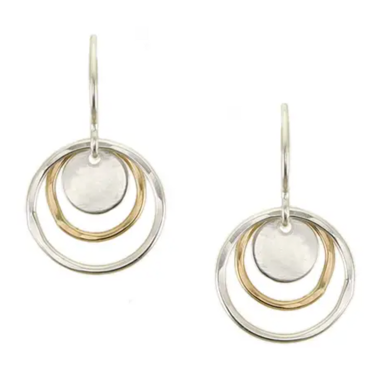 Mini Disc & Layered Rings Earring