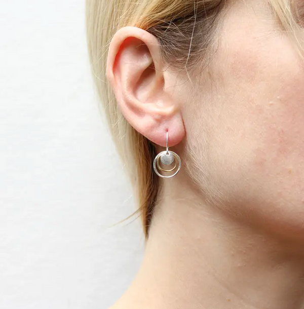 Mini Disc & Layered Rings Earring