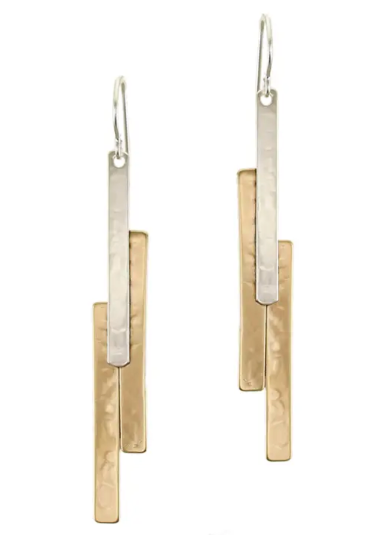 Long Layered Rectangle Earring