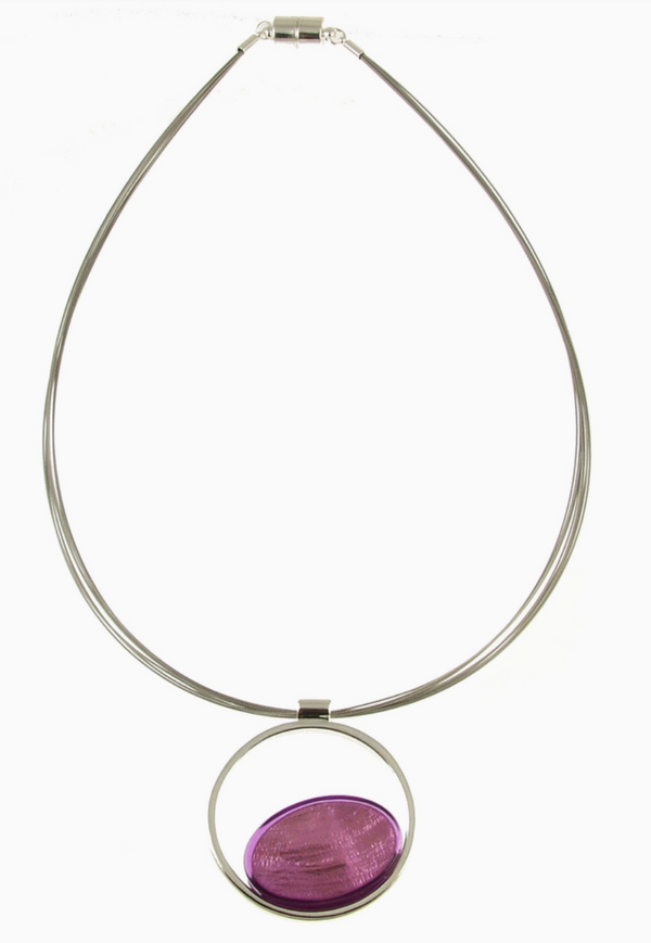 Purple Sky Orb Resin Necklace