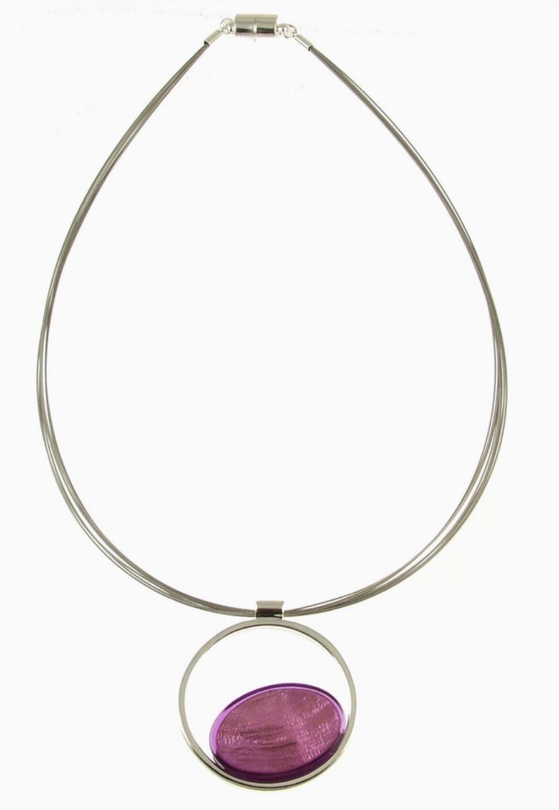 Purple Sky Orb Resin Necklace