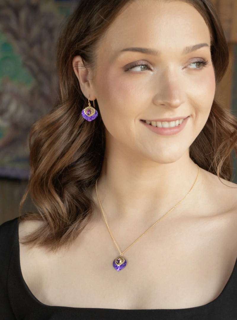 Purple Arabella Earring