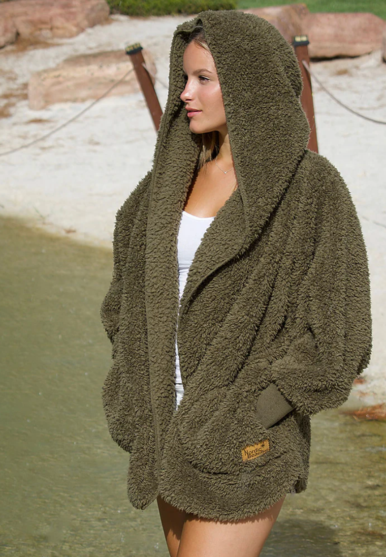 Olive Fleece Wrap