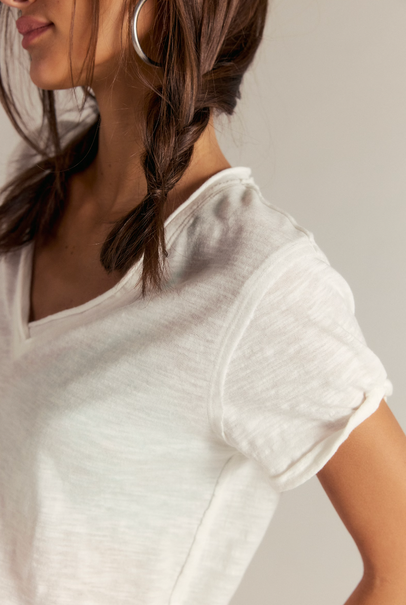 White V-Neck Tee
