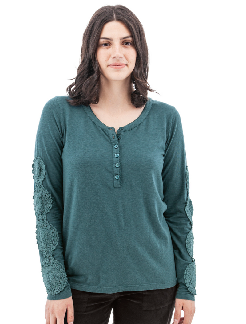 Crystal Crochet Henley Top