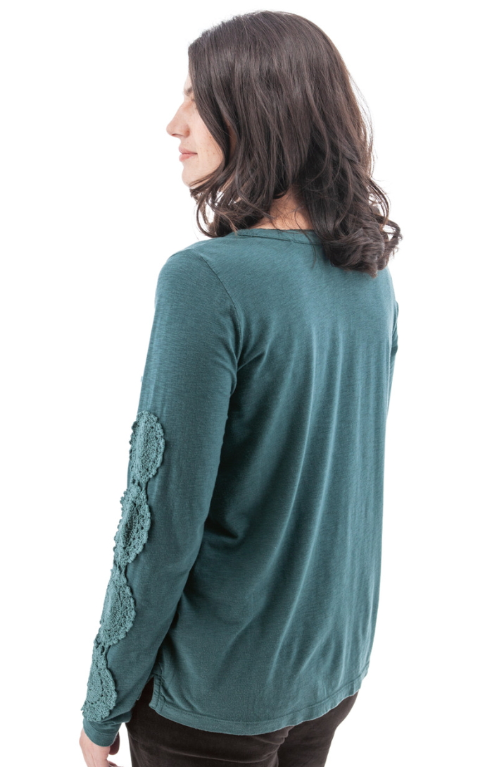 Crystal Crochet Henley Top