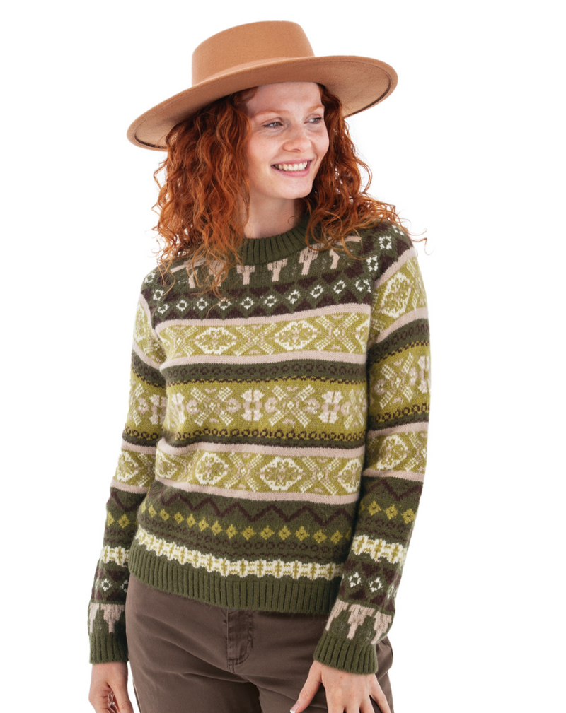 Olive Nordic Fairisle Sweater