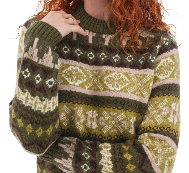 Olive Nordic Fairisle Sweater