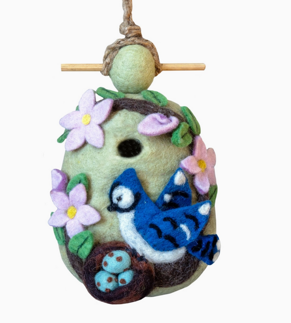 Nesting Bluejay Birdhouse