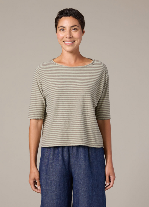 Foutain Stripe Elbow Top