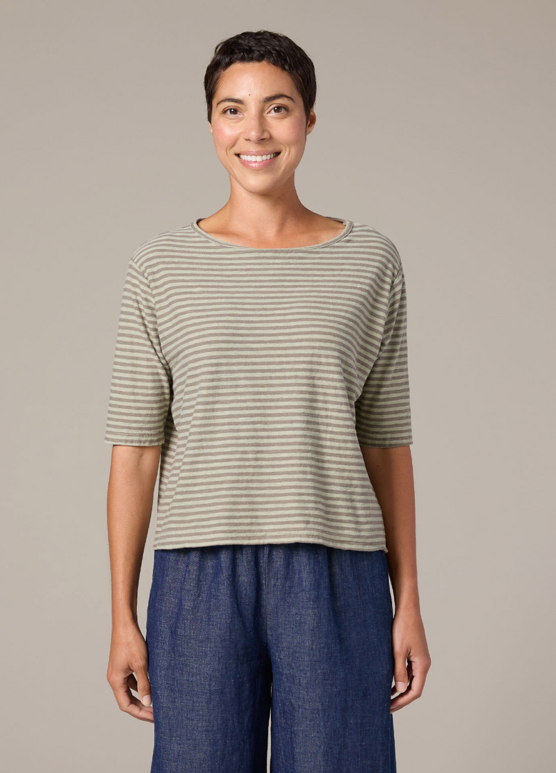Foutain Stripe Elbow Top