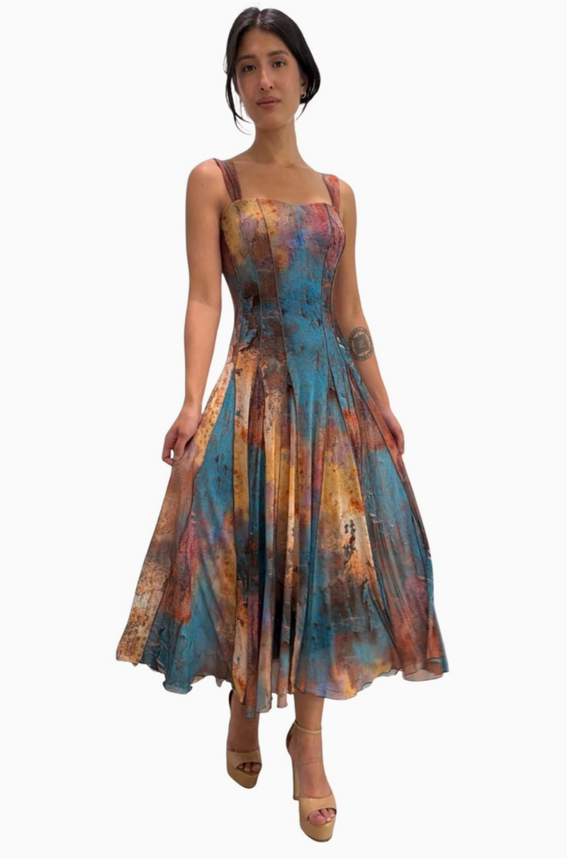knee length dresses for ladies Emery Beaded Mesh Dress – Dress the Population main image 0