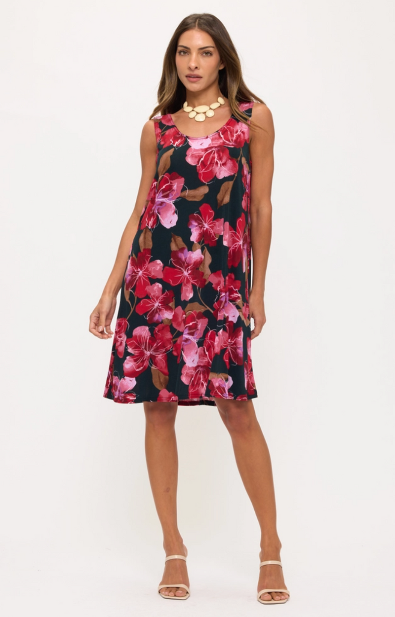 Burgundy Floral Missy Tank Dress