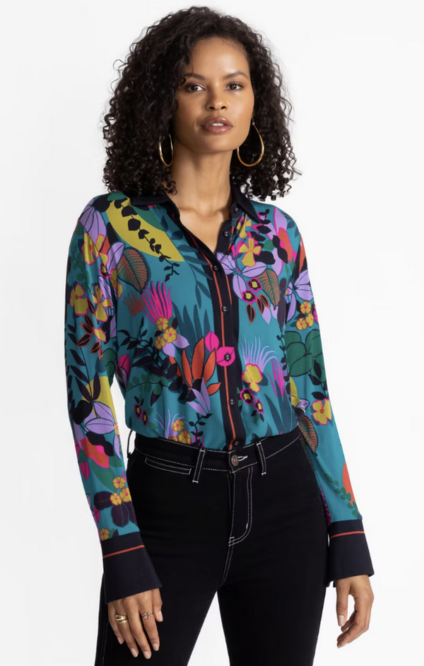 House of Florals Button Top
