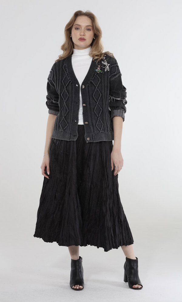 Black Crinkle Skirt