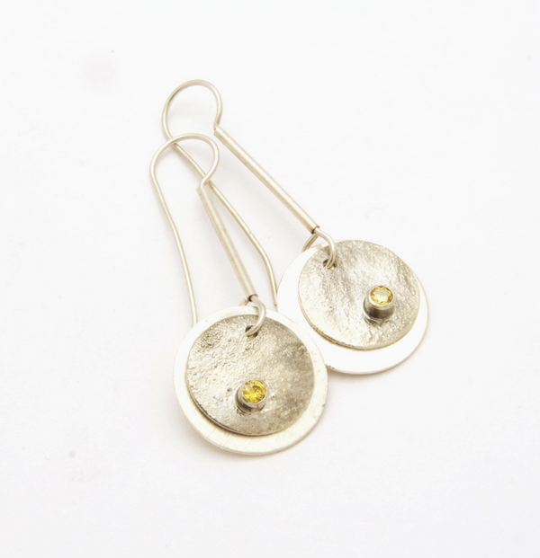 Honey Topaz Reticulated Earring