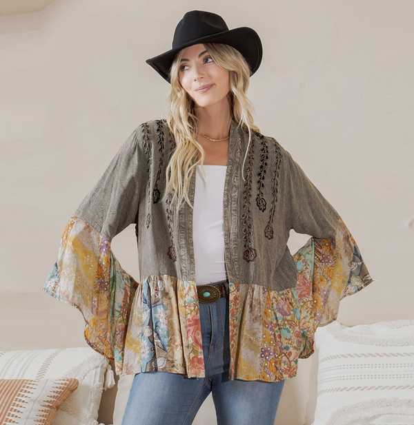 Vintage Bohemian Patchwork Shrug