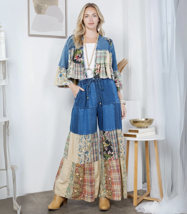 Denim Patchwork Pant