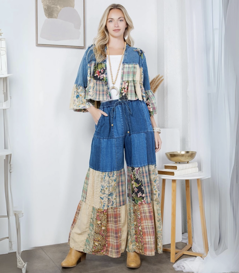 Denim Patchwork Pant