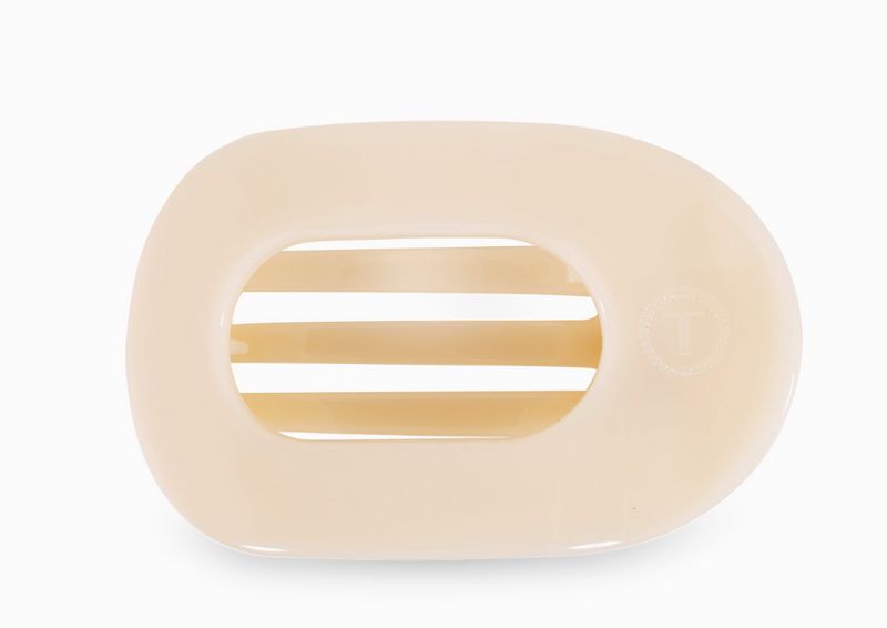 Almond Beige Large Round Flat Hair Clip