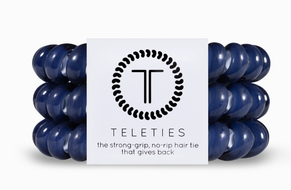Nantucket Navy Large Hair Tie Set of 3