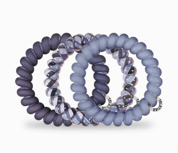 Midnight Rain Large Hair Tie Set of 3