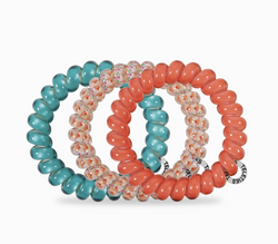 Coral Craze Large Hair Tie Set of 3
