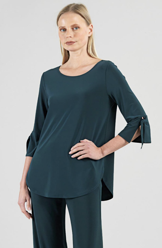 Hunter Green Curved Hem Tunic