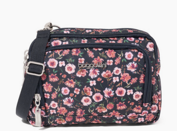 Autumn Peony Trifecta Wallet Crossbody