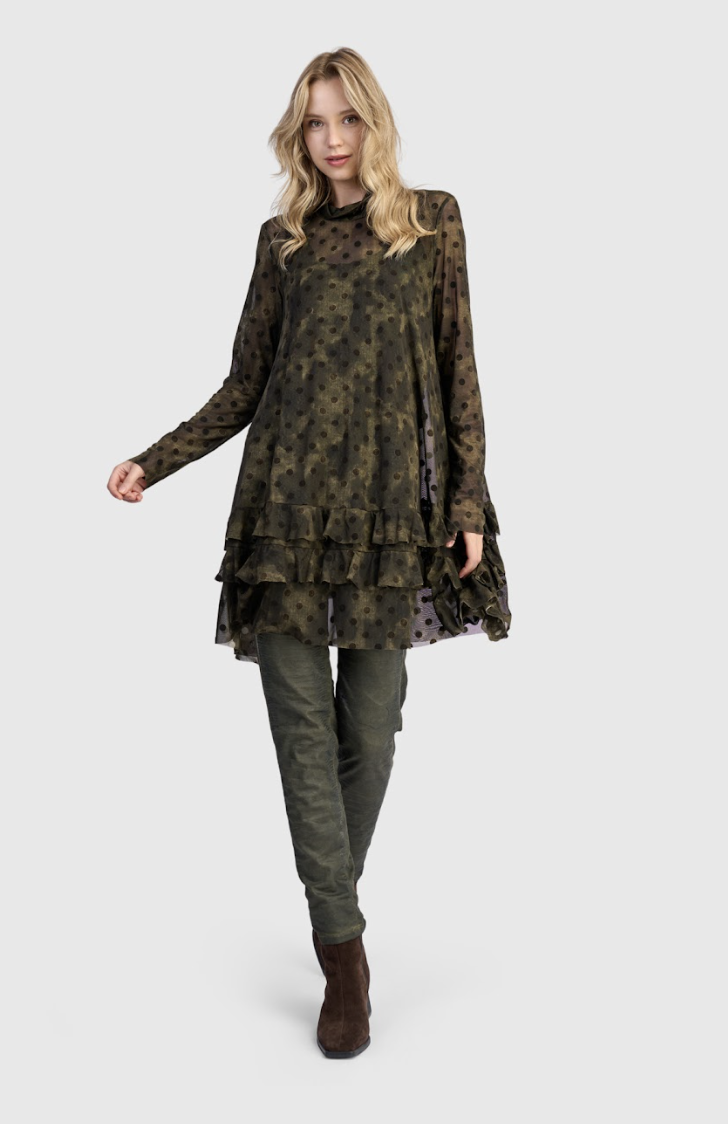 Antique Mesh Ruffle Top