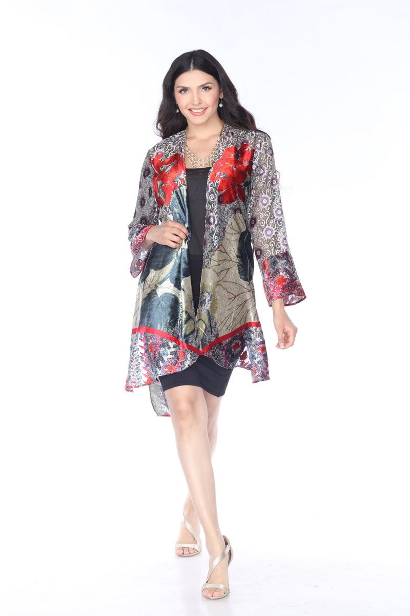 Champagne Floral Velvet Duster